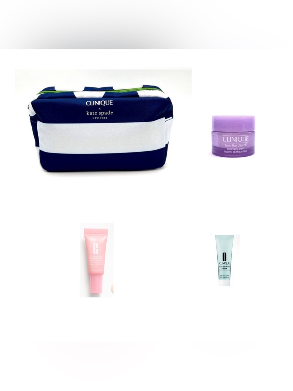 Clinique x Kate Spade Cosmetic Bag with samples